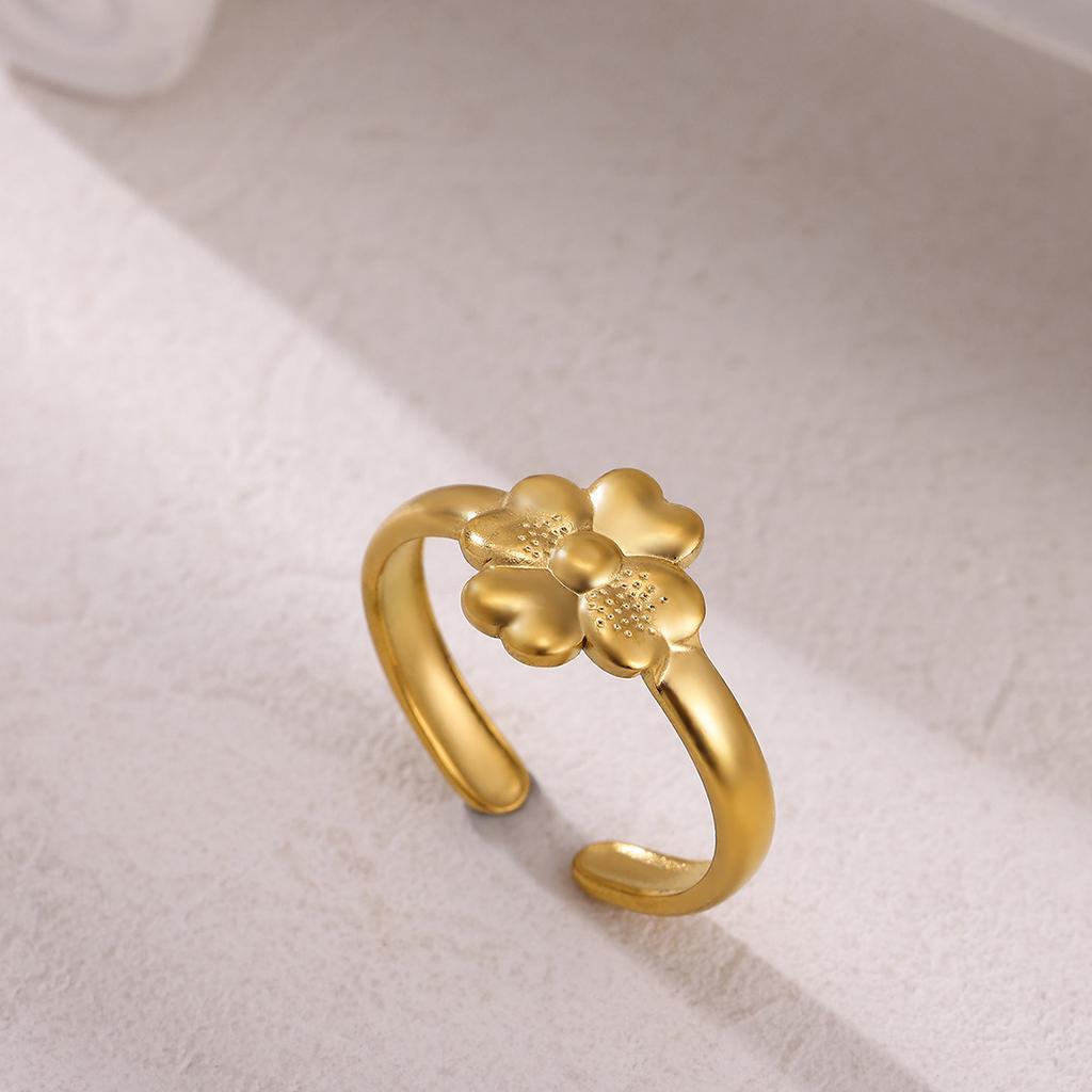 Irregular Geometric Adjustable Rings For Women Gold Color Stainless Steel Waterproof Dolphin Fish Anillos Heart Dainty Jewelry