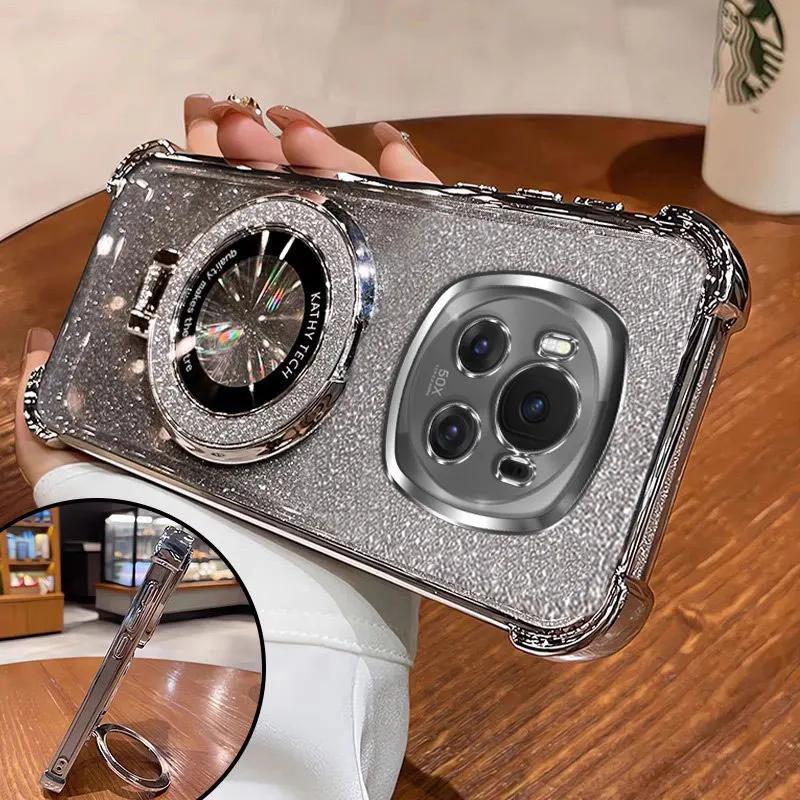 Luxury Four-corner Anti-fall Shell for Magic 7 6 5 Lite Magic 6 5 Pro Magic7Pro Honor X9C X9B X9A Glitter holder protective case