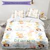 3pcs Custom Name Animals Bedding Set Duvet Cover Closure Includes 1 Duvet Cover & 2 Pillowcases, Soft and Comfortable for All Seasons.