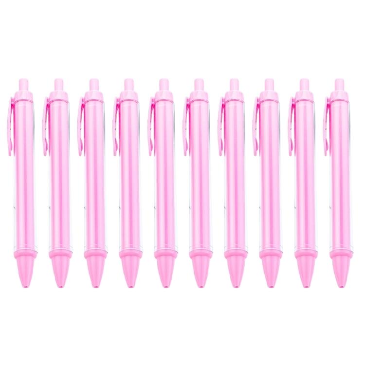 10Pcs Retractable Ballpoint Pen Plastic Ballpoint Pen Press to Open Close Ergonomic Grip Writing Pen for Students