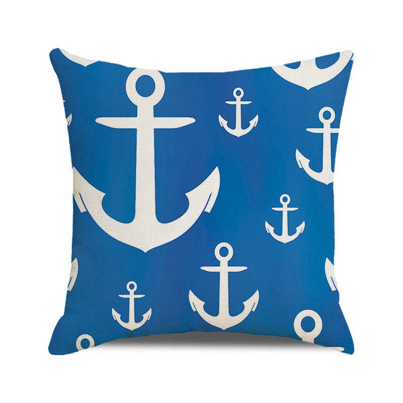 Watercolor sailing-themed sailboat Digital printing short plush pillow covers for car sofa office cushion cover home goods