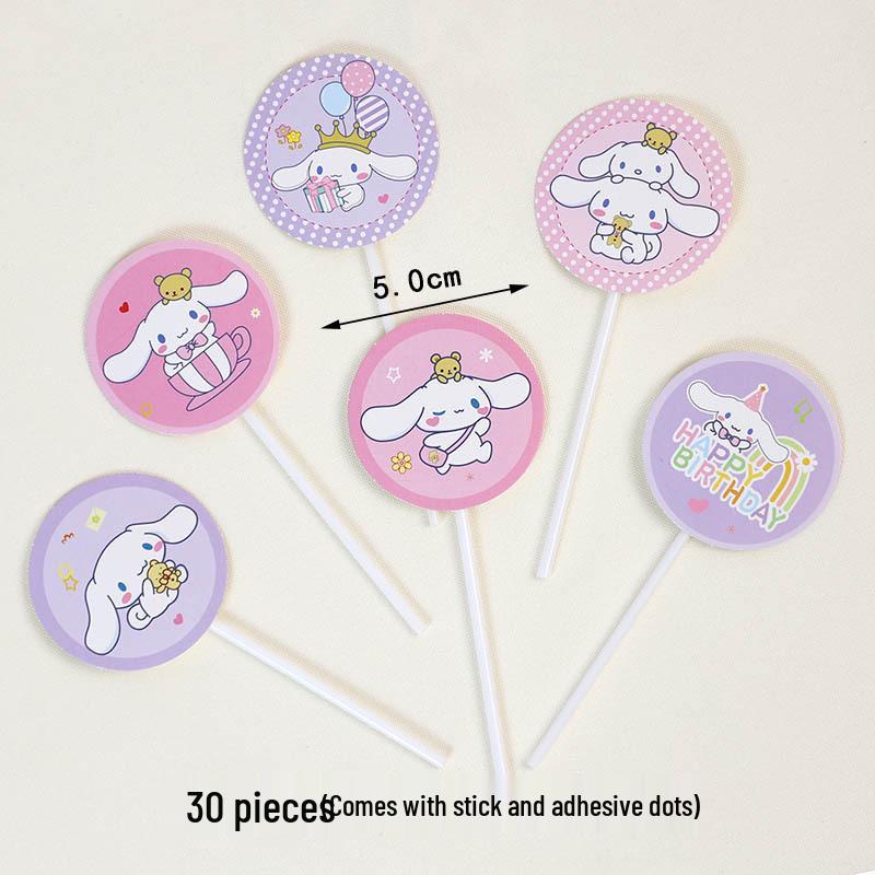 Sushi Cartoon Cupcake Toppers - Cute Mini Dessert Cards for Children's Day & Birthday Decorations
