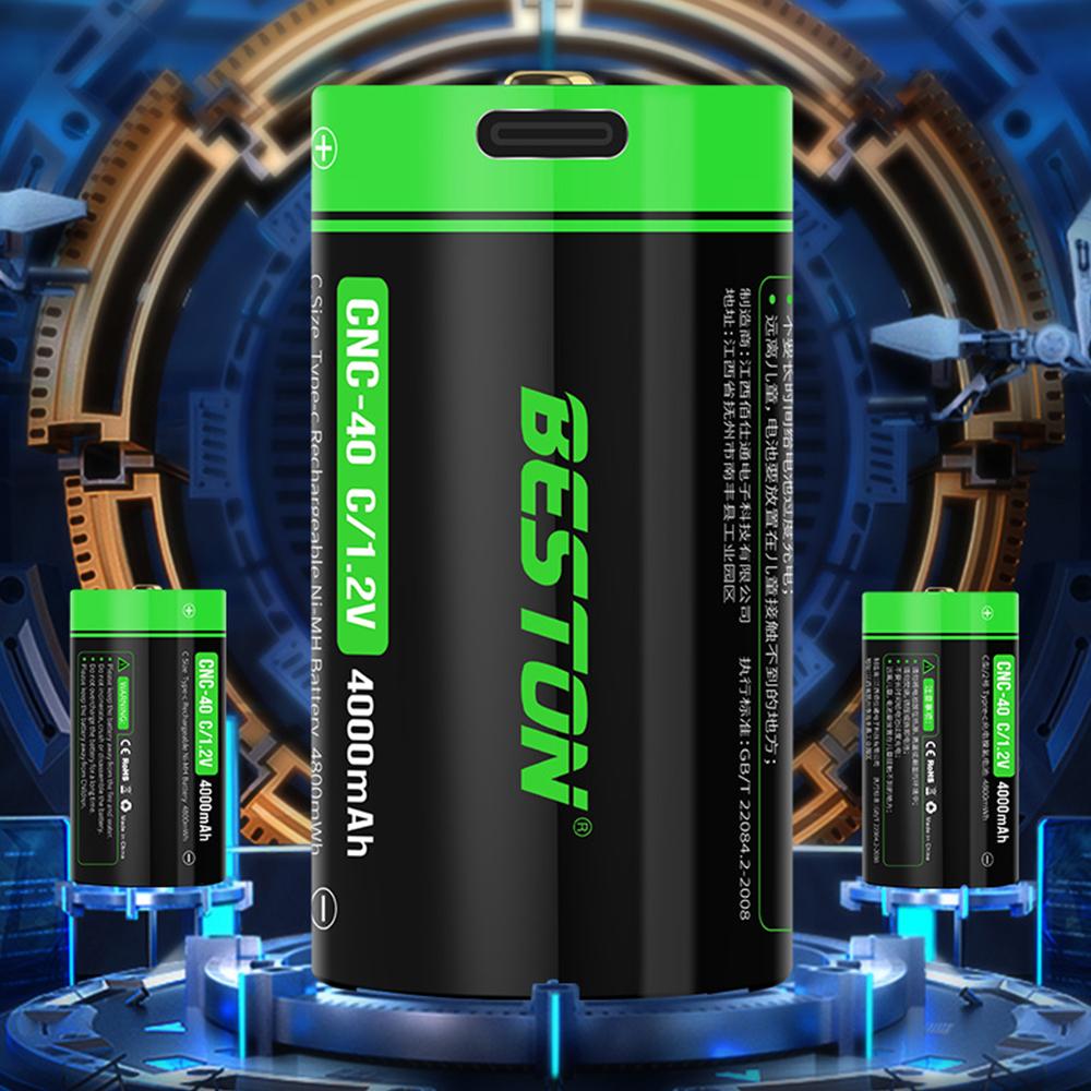 1.2V NI-MH Battery Water Heater Flashlight 4000mAh Type C Size USB Rechargeable Battery