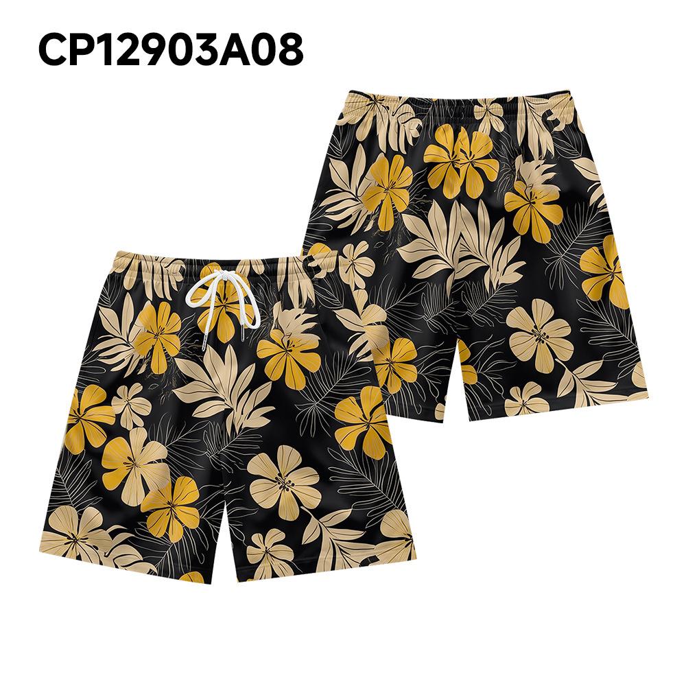 European And American Tropical Rainforest Plant Elements Men'S Casual Shorts Beach Pants