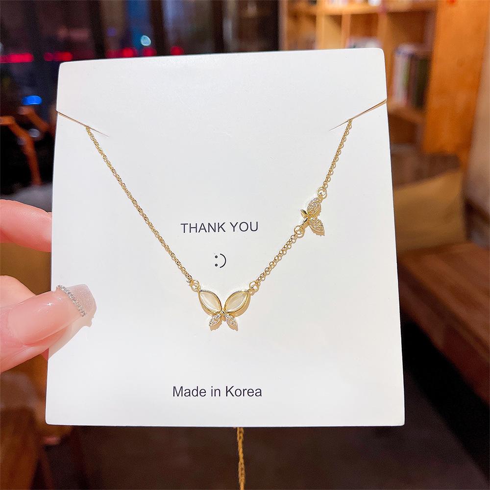 

Элегантное ожерелье с бабочкой: Высококлассный титановый чокер для женщин