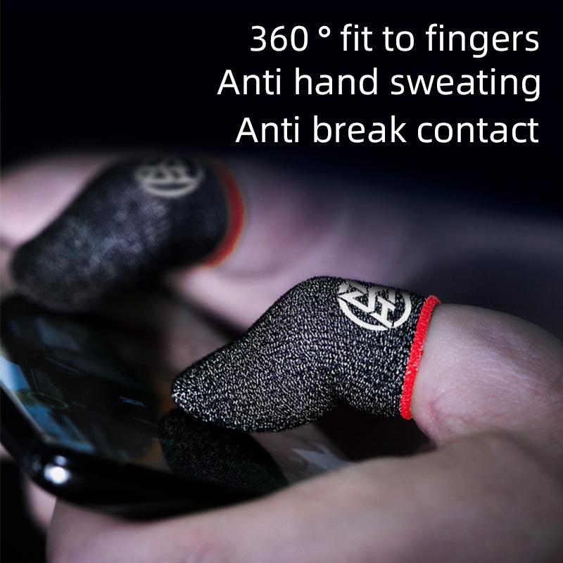 1 Pair High Sensitivity Finger Sleeves Conductive Fiber Material For Accurate Touch Displa Control In Competitive Gaming