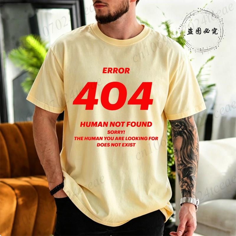 Errore 404 Huunisex Non Trovato Stampa Maglietta Per Unisex Manica Corta Tee Divertente Programmatore Geek Estate Casual Maglietta Top Unisex Unisex Regalo