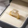 Luxury Sparkling Zircon Square Ring for Women Inlaid Cubic Zirconia Bridal Finger Rings Wedding Promise Statement Jewelry Gift