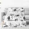 Simple Western Cowboy Printed Blanket for Sofa Bed Travel Camping Living Room Office Conditioning Blanket for All Seasons Gifts