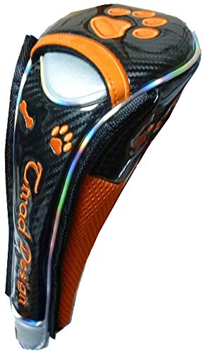 

Golf Fairway Headcover with Paw Print and Magnetic Closure (Black/Orange)