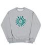 GRAVER [Unisex] Big Daisy Drawing Smile Sweatshirt_Gray