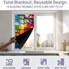 Static Cling Window Film, Full Blackout, Colorful Geometric Privacy UV Blocking, Reusable Heat Insulation Window Sticker for Home Office