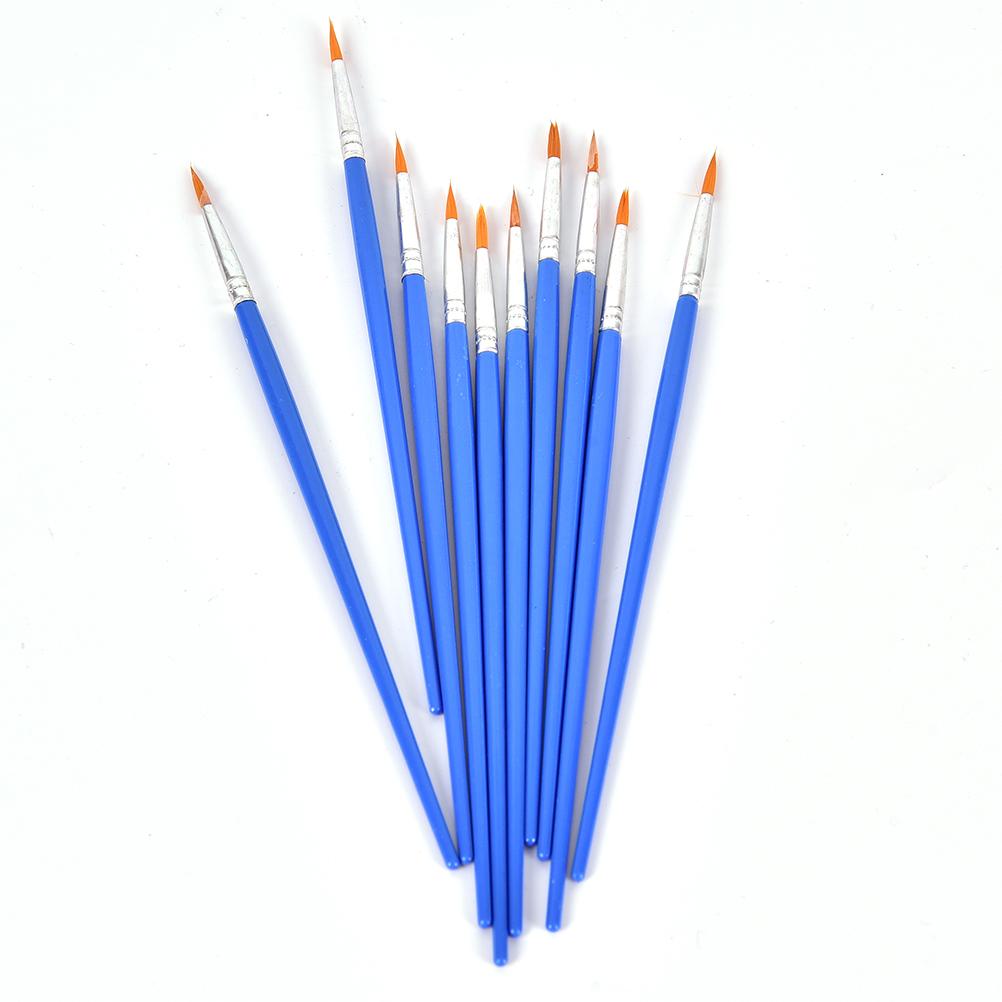 

HOT! 10PCS Round Pointed Tip Nylon Hair Artist Paint Brush Water Color Painting Pens
