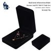 Set of 16 Black Velvet Jewelry Boxes for Earrings, Rings, Pendants, and Bracelets with Logo.