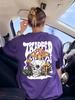 Mushrooms Grown Inside The Skull Printing TShirt Womens Basics Comfortable T Shirts Soft ONeck Tops Summer Loose Woman Clothes