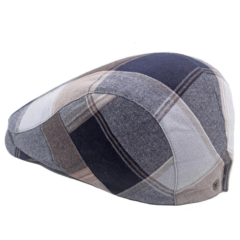 Spring Autumn Thin Beret Men's Cotton Plaid Forward Cap Outdoor Sun Hat Newsboy Cap Male Gatsby Painters Hats