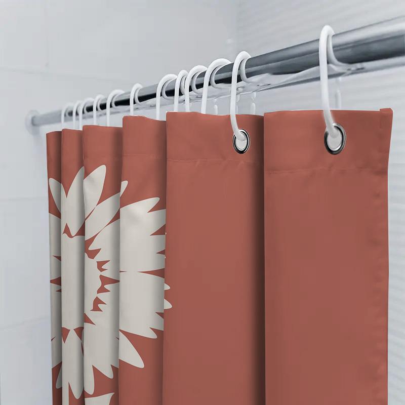 Gold Floral Shower Curtain: Black Bath Decor For Home Bathroom Waterproof Fabric 3D Print Long Shower Curtains