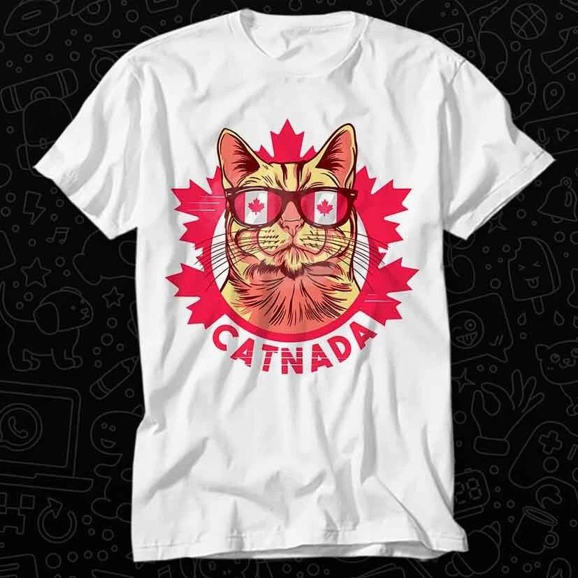Catnada Kanada Nationaler Katzentag Glückskatze T-Shirt 219