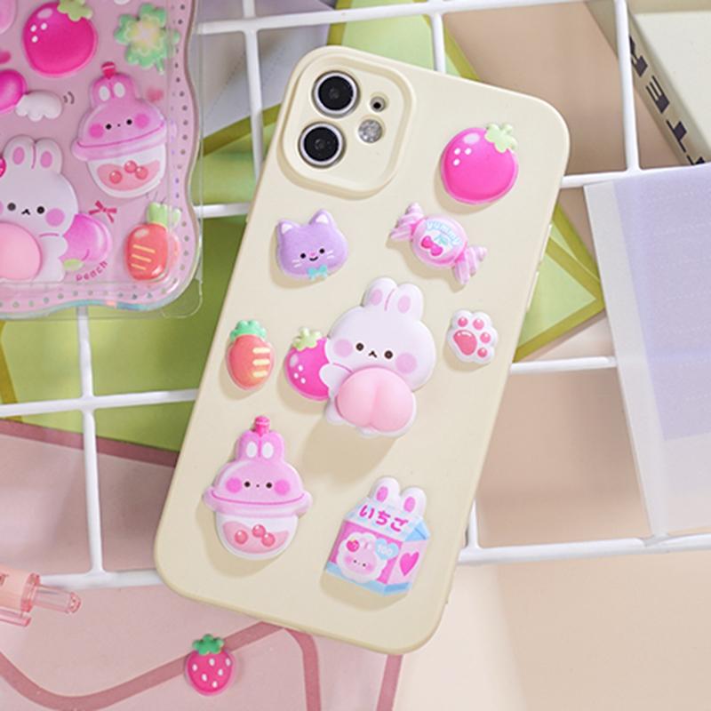 3D Cute Animal Butt Stickers Soft Pinched Happy Buttocks Sticker Stress Relief Puffy Sticker for DIY Scrapbook Phone Case Decal