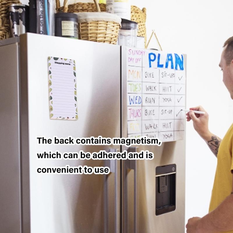 4 Pack Magnetic Memo Pads Reusable Refrigerator Notepad for Shopping Grocery Lists Family Schedule Planning Paper Pads