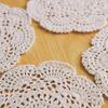4Piece 8.6 Inch Doilies Crochet Round Lace Doily Handmade Placemats Cotton Crocheted Coasters (Beige)
