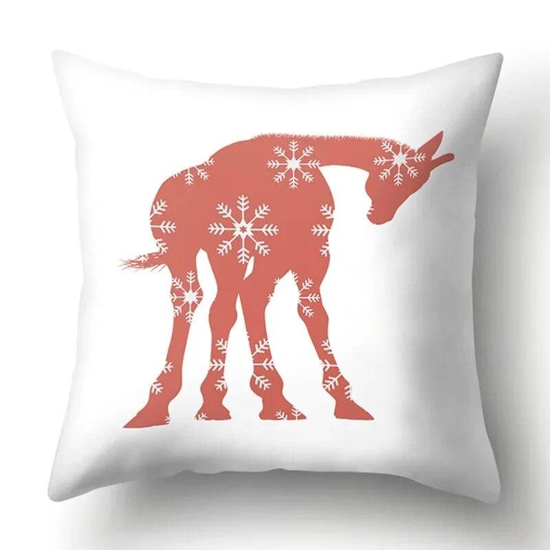 Simple Plaid Animal Pillowcase Puppy Cat Giraffe Pillowcase Children's Room Home Decoration Living Room Sofa Cushion Cover