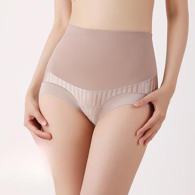 Large Size Women Spring and Autumn High Waist 10A Antibacterial Crotch Post-natal Belly Shaping Underwear