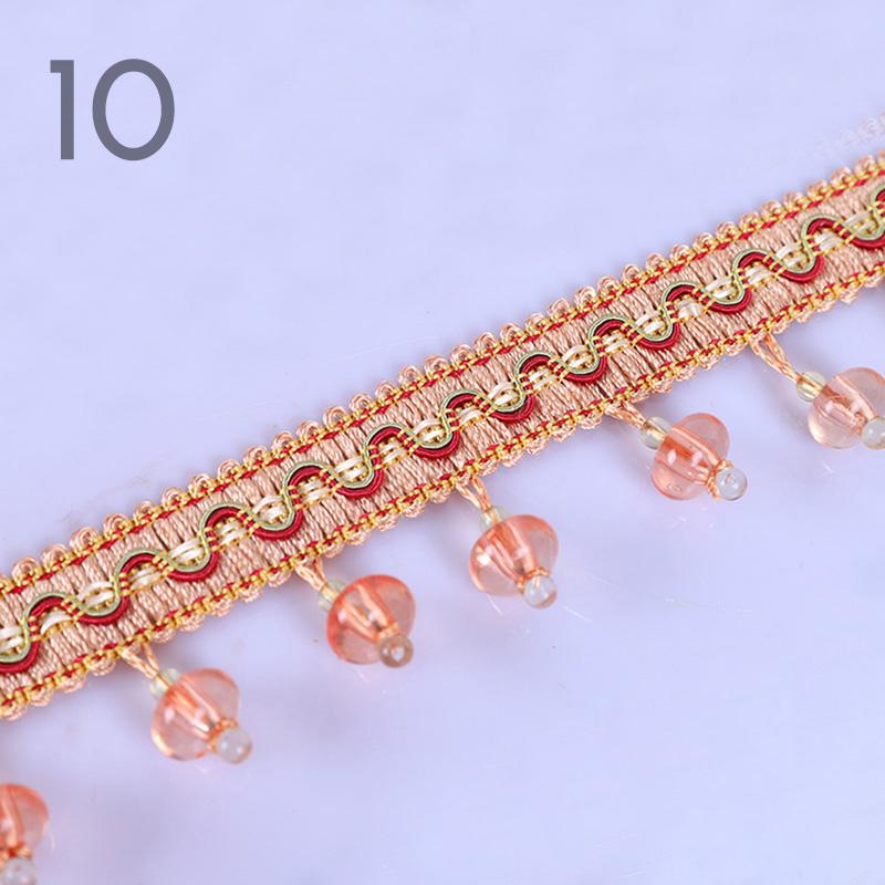 12M European Style Crystal Pumpkin Bead Curtain Fringe Trimming Upholstery DIY Curtain Lace Trim Tassel Sewing Decor Accessories