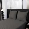 Hotel Damask Bedding with Stripes 200x220 Steel, Dark Gray, Gray