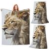 Lion Colourful Painting Blanket Soft Warm Flannel Throw Blanket Bedding for Bed Living room Picnic Travel Home Couch