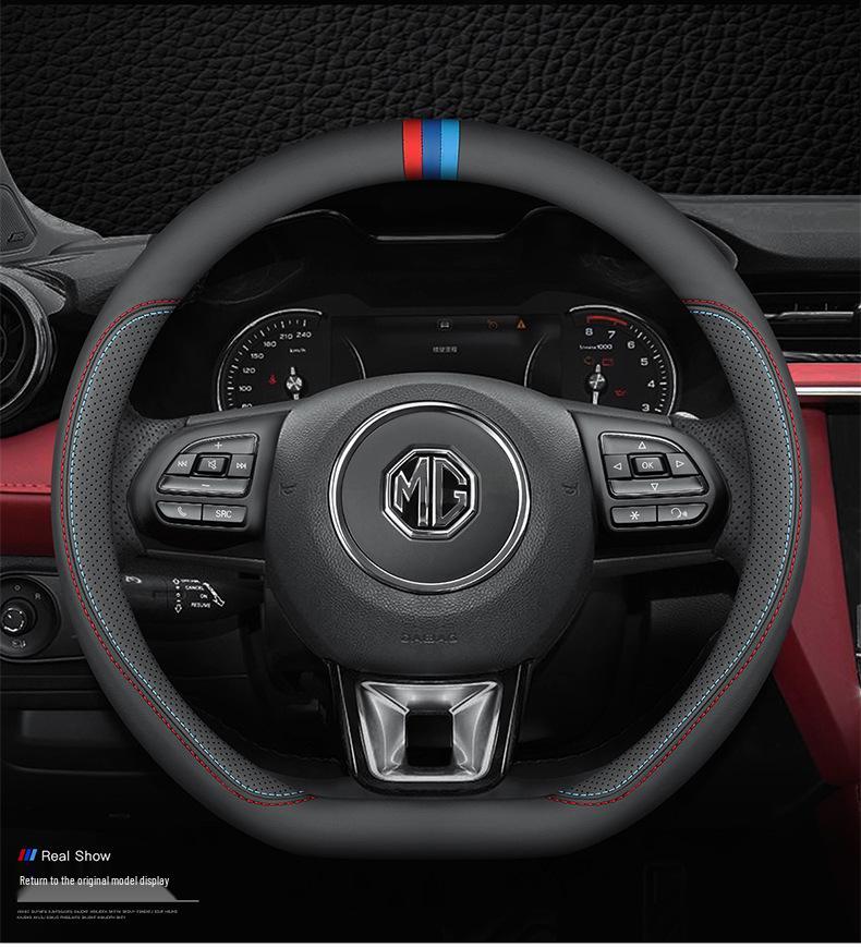 Anti-Slip Leather Steering Wheel Cover for MG5, MG6, MG3, ZS, HS, Roewe - All Seasons
