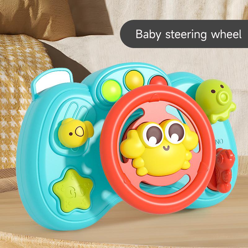 Baby Toy Simulation Steering Wheel Toy Cartoon Crab Toys Baby Simulator Car Early Education Toy With Music Light Vocal Toys Gift