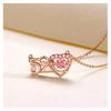 S925 Sterling Silver Heartbeat Necklace for Women with Pink Diamond - Bestselling Simple, Versatile Fashion