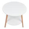 White 2 Layer Storage Coffee Table Side Table Living Room Balcony Furniture for Home