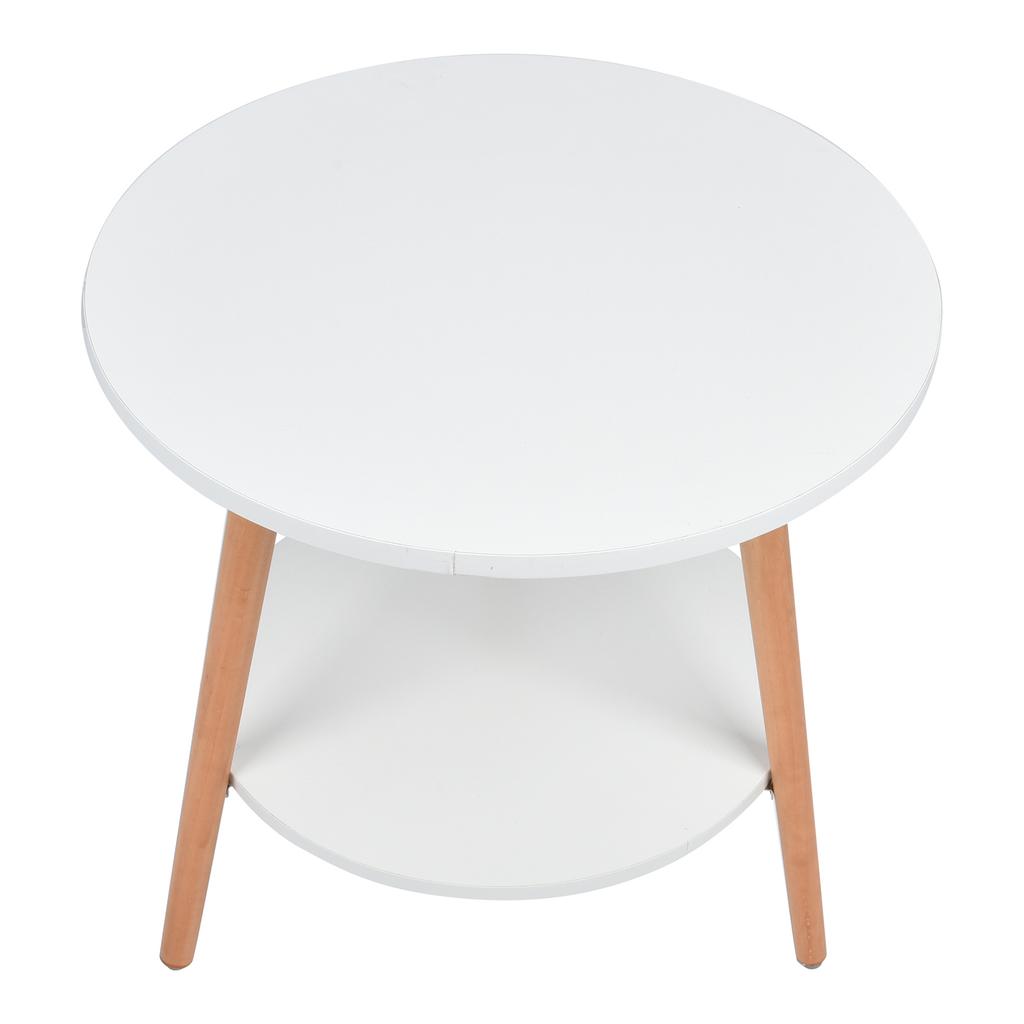 White 2 Layer Storage Coffee Table Side Table Living Room Balcony Furniture for Home