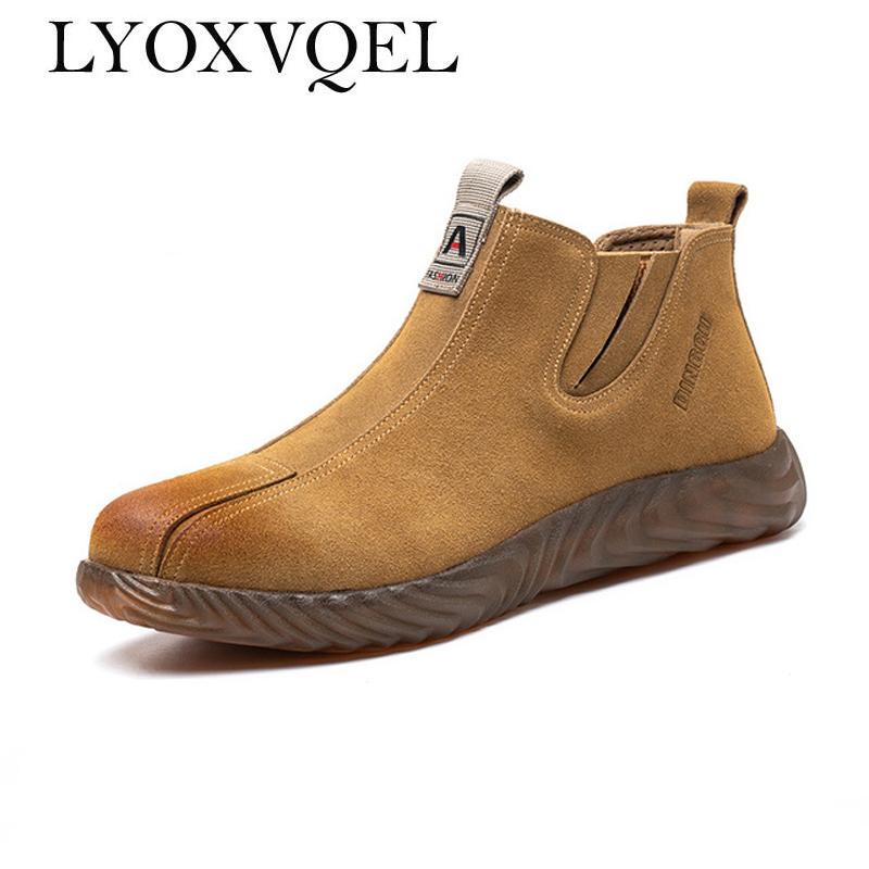 

Неразрушаемая защитная обувь мужская с мягкой подошвой, рабочая обувь, ботинки челси, рабочие защитные ботинки со стальным подноском, коровья кожа, обувь сварщика M647 45