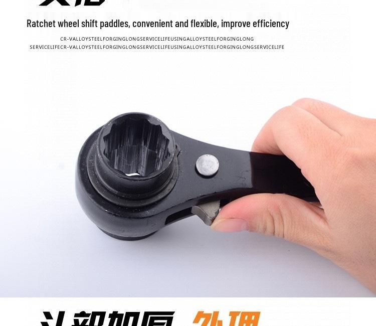 Bidirectional Ratchet Wrench: Three-Way Quick Gear Socket with Open End Fastener