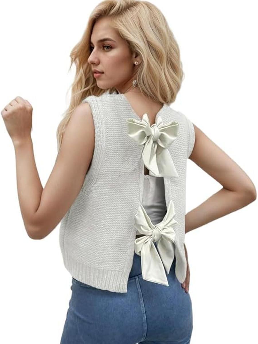 Outward Bound Новая женская одежда Ветер Мода Повседневный Универсальный Простой Бант Вязаный Кардиган Свитер S