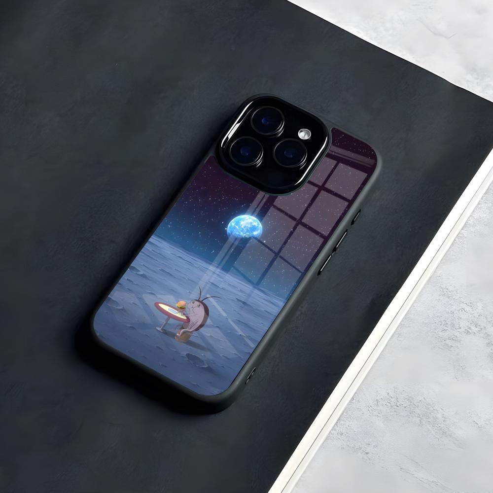 Kind SpongeBob Square Phone Case For IPhone 17 Pro Max 16 15 14 13 11 Pro Max Plus Glass Phone Case