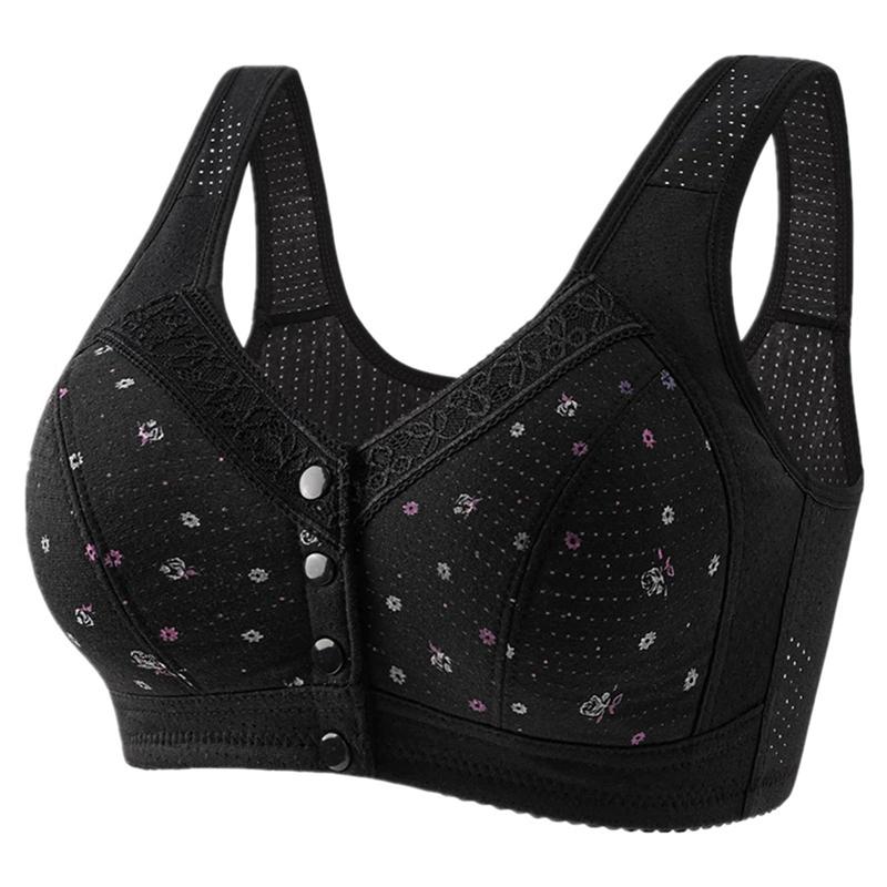 

Женский хлопковый дышащий жилетный бюстгальтер большого размера с застежкой спереди 44