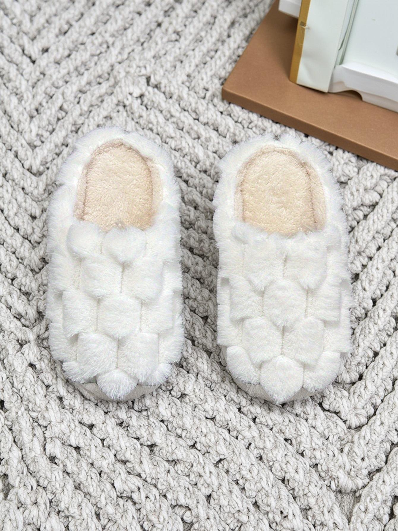 

Fashion 2025 New Cotton Slippers for Women Winter Indoor Home Couple Thick Bottom Warm Home Plush Slippers for Men zapatos de mujer 36-37 бежевый