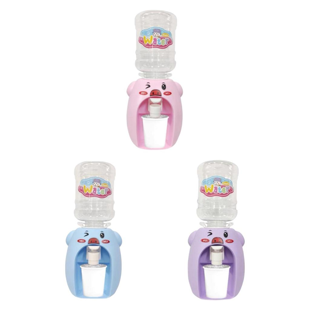 Mini Water Dispenser for Kids Miniature Role Play House Toy Dollhouse Toy Piggy Animal Water Machine Cute for Children Gift