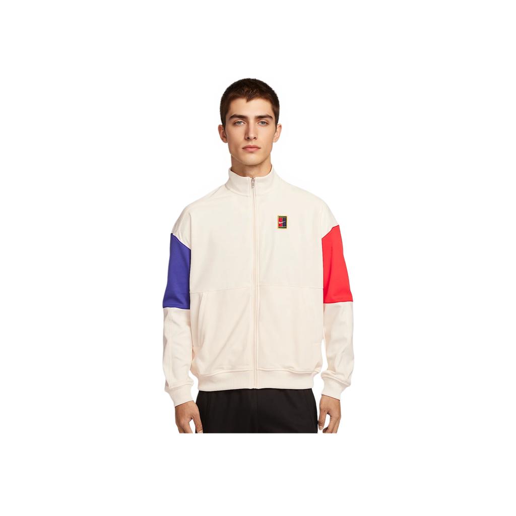 Nike Court Heritage Fleece Zip-Up Stand Collar Long Sleeve Jacket Men Jackets Light-Ivory Midnight-Blue Light-Deep-Red FZ6926-110