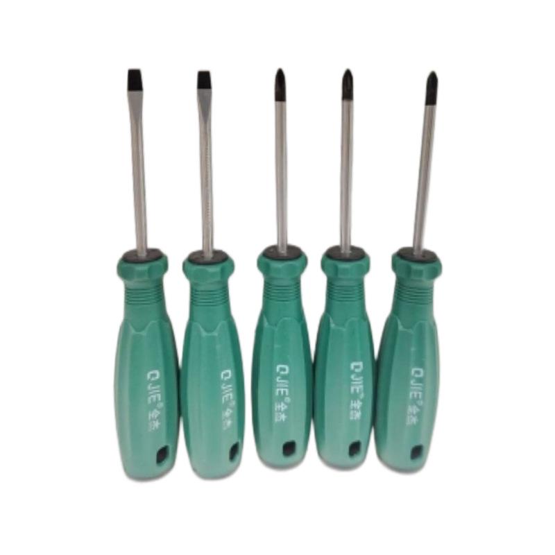 Quan Jie Magnetic Screwdriver Set: Phillips & Flathead, High Hardness, Ideal for Home Use.