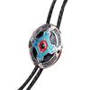 Braided Shoestring Bolo Tie with Engraving Totem Charm Cowboy Necktie Necklace Country Style Bolo Tie Cowboy