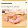 All-Season Striped Rabbit Fur Pet Bed: Winter Warm Sofa for Cats & Dogs