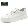Breathable Unisex Genuine Leather Height Increase Shoes 5cm Hidden Lifts or Flat Sole Lightweight & Anti-Slip Sneakers for Men