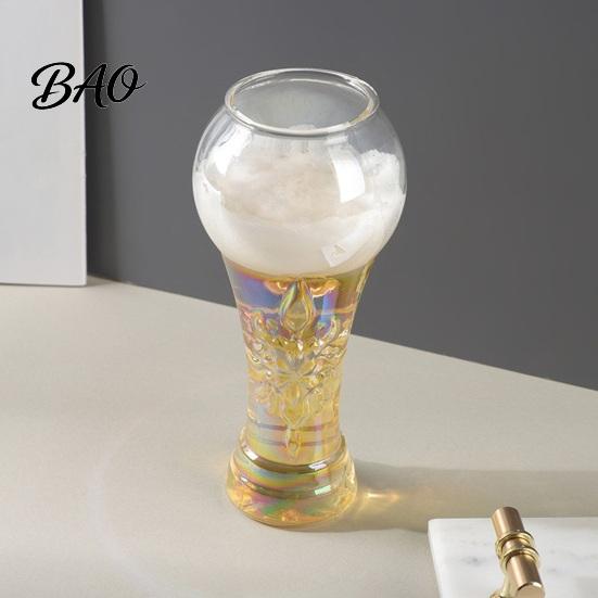 Langlebiger Bierglas-Pokalform-Weinbecher, Hitzebeständiger Krug für Craft-Bier, Transparenter Becher für Saft, Kreatives Pub-Trink-Sport-Party-Glas, Hoch Borosilikat