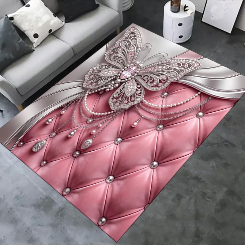 2025 New Gorgeous Butterfly Carpet Rug for Living Room Bedroom Home Sofa Decoration,Kids play Non-slip Floor Mat
