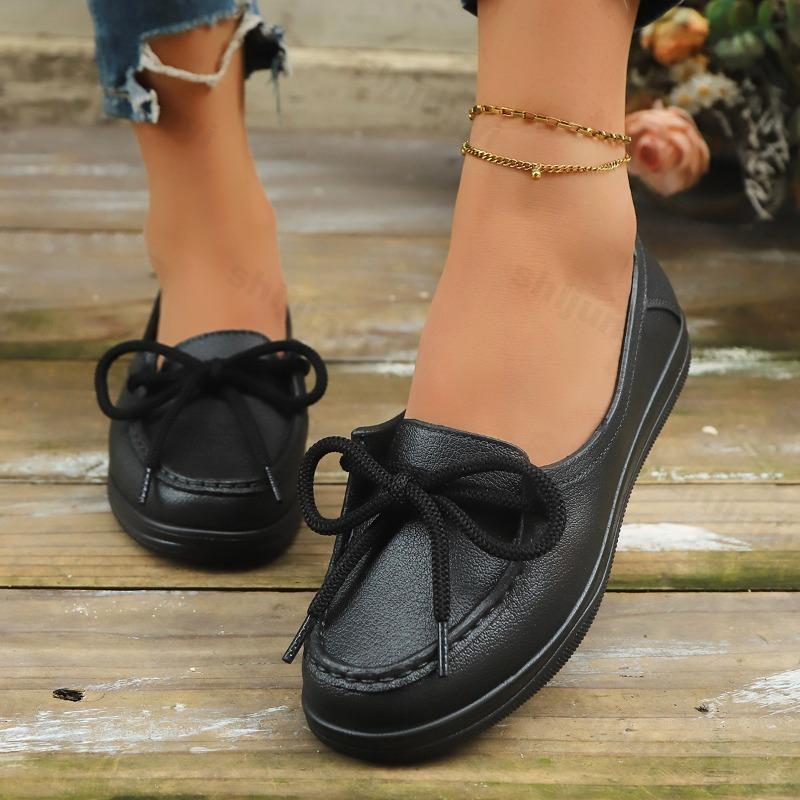 Fashion 2025 Autumn New Shallow Mouth Casual Thick Soled Single Shoes for Women Comfortable Versatile Wedge Heel Concise Design Sneakers